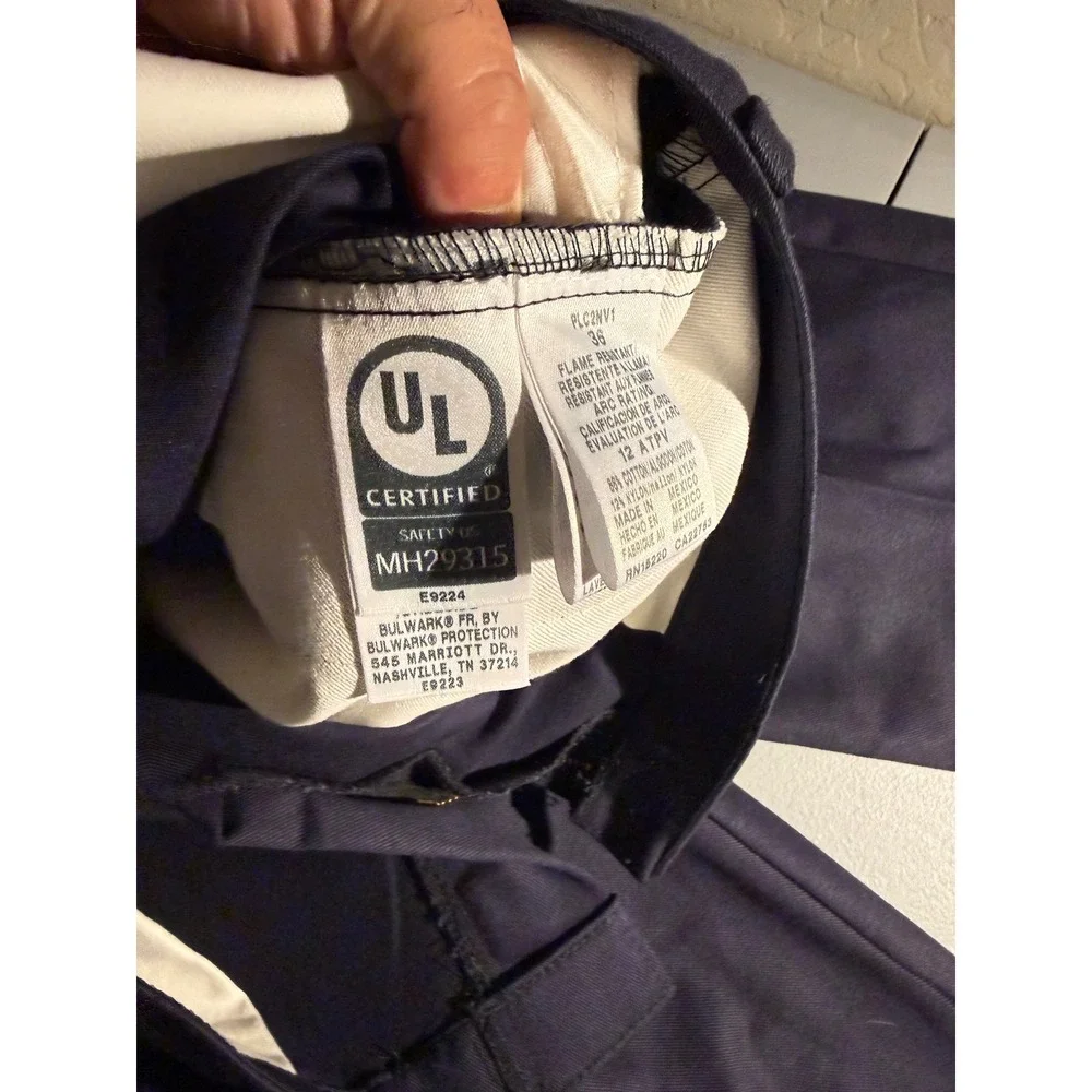 Bulwark FR Mens Navy Blue Flame Resistant Cargo Work Pants 36x30 NFPA 2112